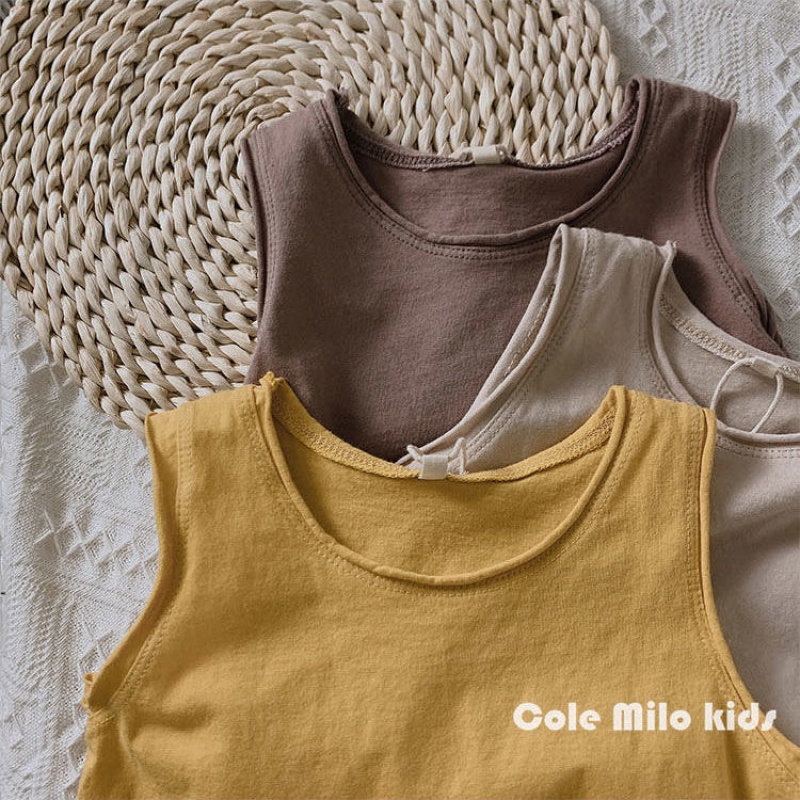 MNGRL Áo ba lỗ Cotton Thời Trang Quần áo Trẻ Em Mùa Hè Hàn Quốc Cho Bé Trai Bé Gái