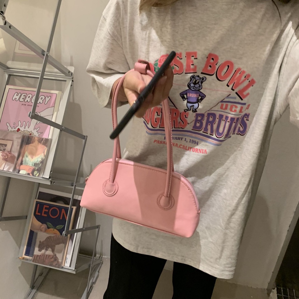 Túi xách tay IELGY hình vỏ bánh màu macaron thời trang Hàn Quốc cổ điển