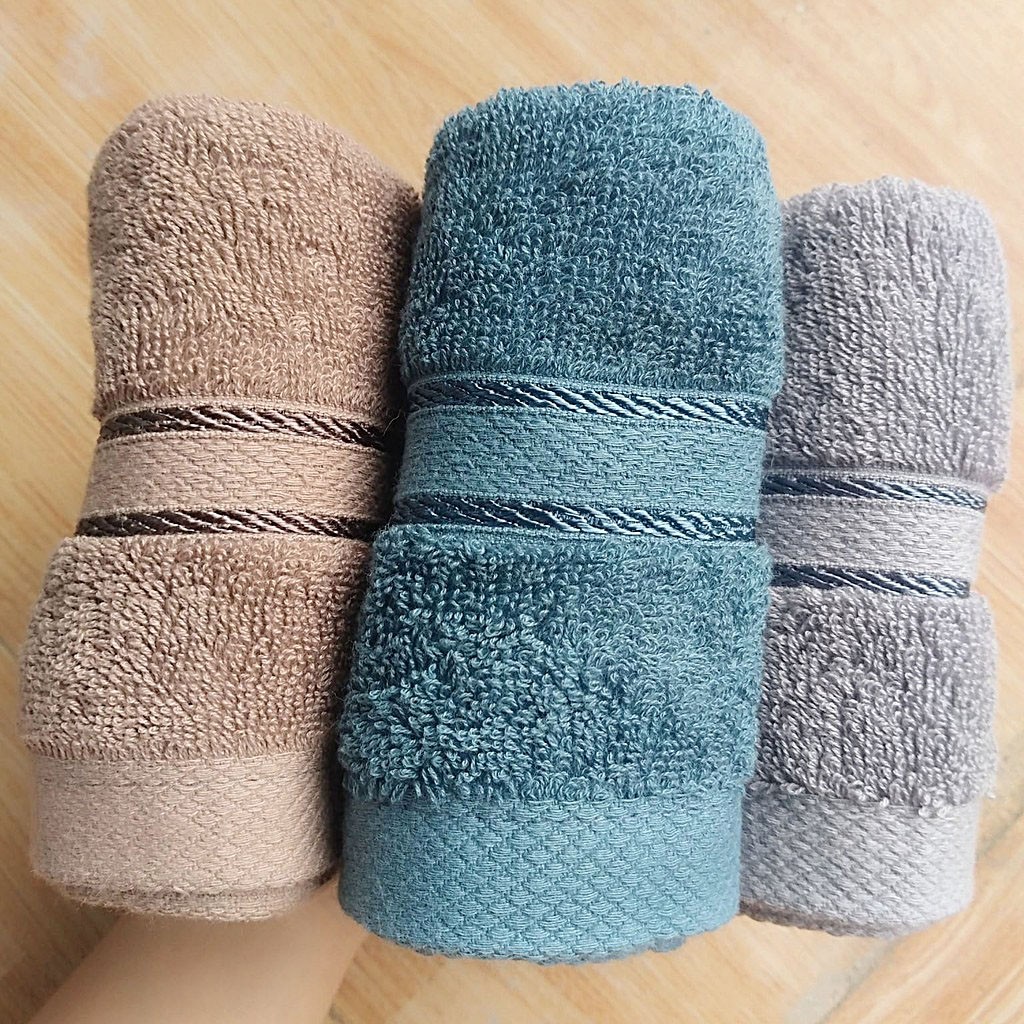 Bộ 6 khăn cotton cao cấp dày dặn thấm hút tốt không phai màu_Khăn tắm Hanoitex