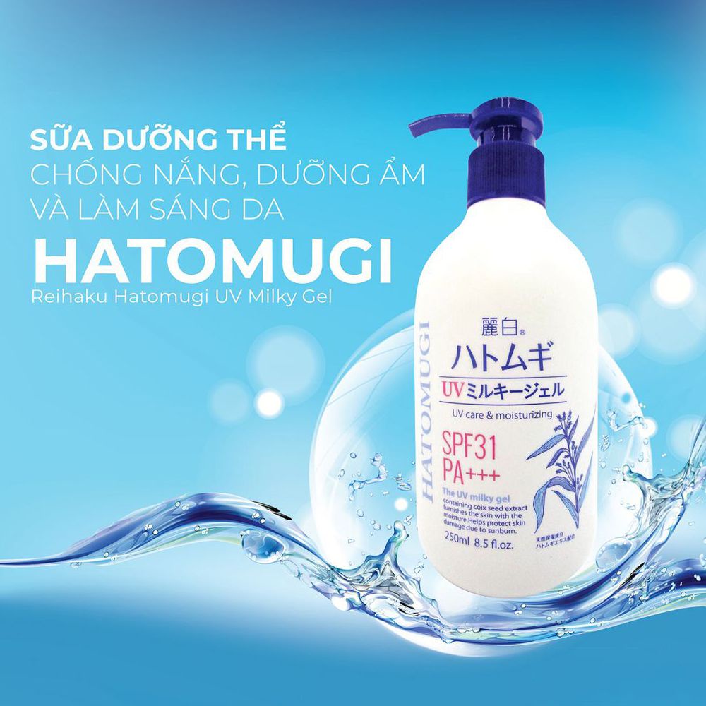 Dưỡng Thể Chống Nắng Hatomuji Có Vòi 250ml