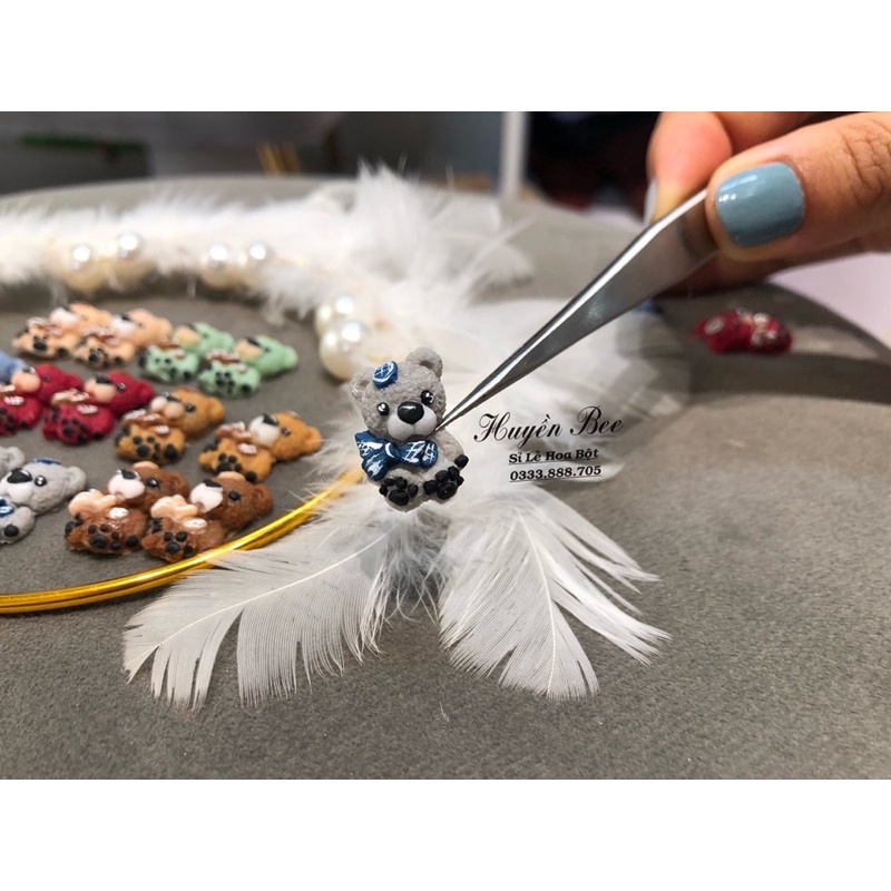 Gấu bột - Gấu bột gắn nail cả thân