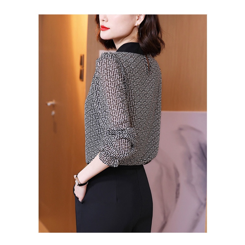 Áo Sơ Mi Nữ Ca Rô Dài Tay Cổ Bẻ Thời Trang Hàn