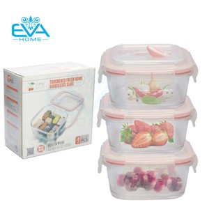 Combo 3 Hộp Thuỷ Tinh Đựng Thực Phẩm 380ml