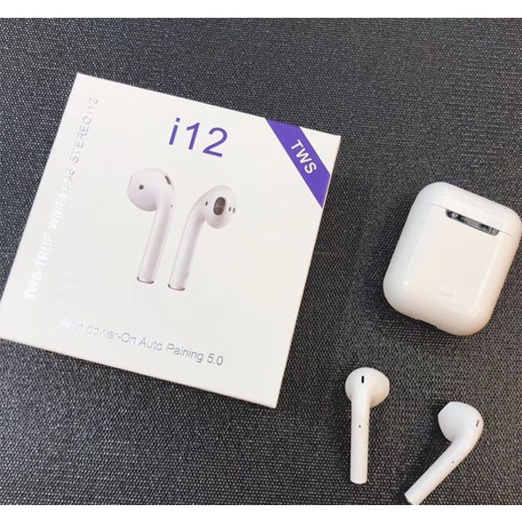 Tai nghe Bluetooth không dây i12 TWS 5.0  bản Quốc tế âm thanh chuẩn HIFI