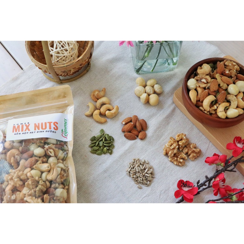 Hạt dinh dưỡng Mixed Nuts, kết hợp 6 loại siêu hạt nhập khẩu khác nhau, không thêm đường,tốt cho bà bầu,eat clean, keto