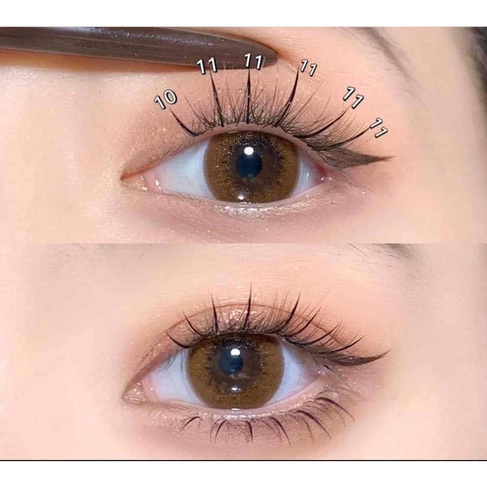 Lông Mi Giả Chùm Tự Nối SEVICH Dáng Chữ A Chữ V Mix Size - Mẫu Mi Hot Trend Tiktok Douyin
