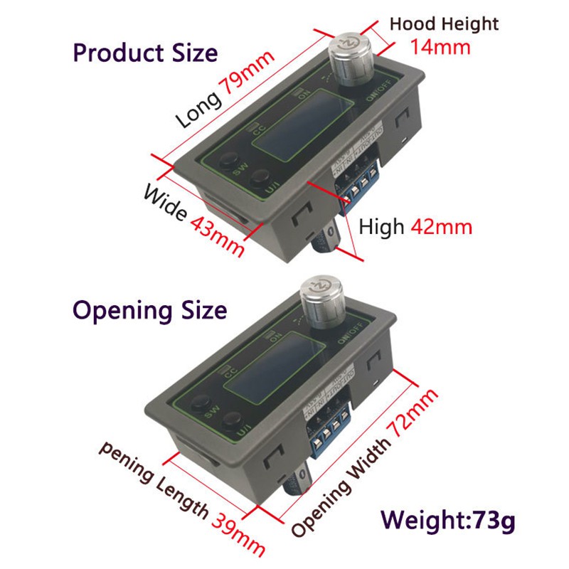 WZ5005L Bộ chuyển đổi DC DC Buck CC CV Mô-đun nguồn 50V 5A 250W Nguồn điện điều chỉnh có thể điều chỉnh 5V 12V 24V Mô-đun bước xuống DC-DC 50V 5A Mô-đun cấp nguồn tự động có thể điều chỉnh CCCV Bước DOWN Bộ chuyển đổi điện áp Màn hình LCD hiển thị điện áp