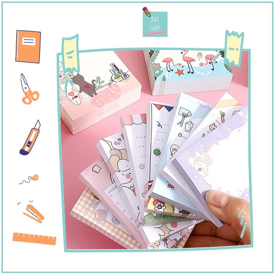 GIẤY NOTE GHI CHÚ HÌNH ĐÁNG YÊU - GIẤY GHI CHÚ PHONG CÁCH HÀN QUỐC 100 tờ