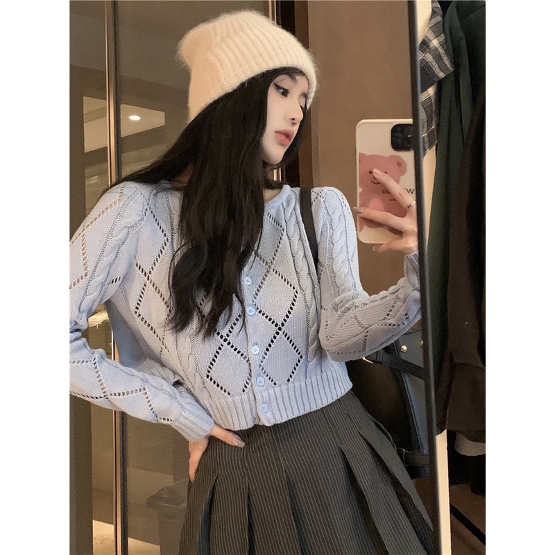 Porozi  Áo Khoác Cardigan Dệt Kim Tay Dài Phong Cách Hàn Quốc Thời Trang Cho Nữ