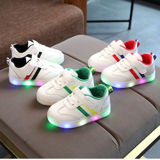 Giày thể thao 2 sọc có đèn LED cho bé trai và bé gái