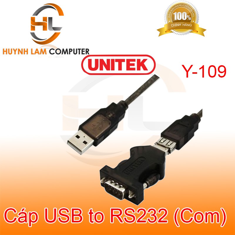 Cáp chuyển đổi USB to RS232 (cổng COM 9) Unitek Y-109-Cáp USB ra Com