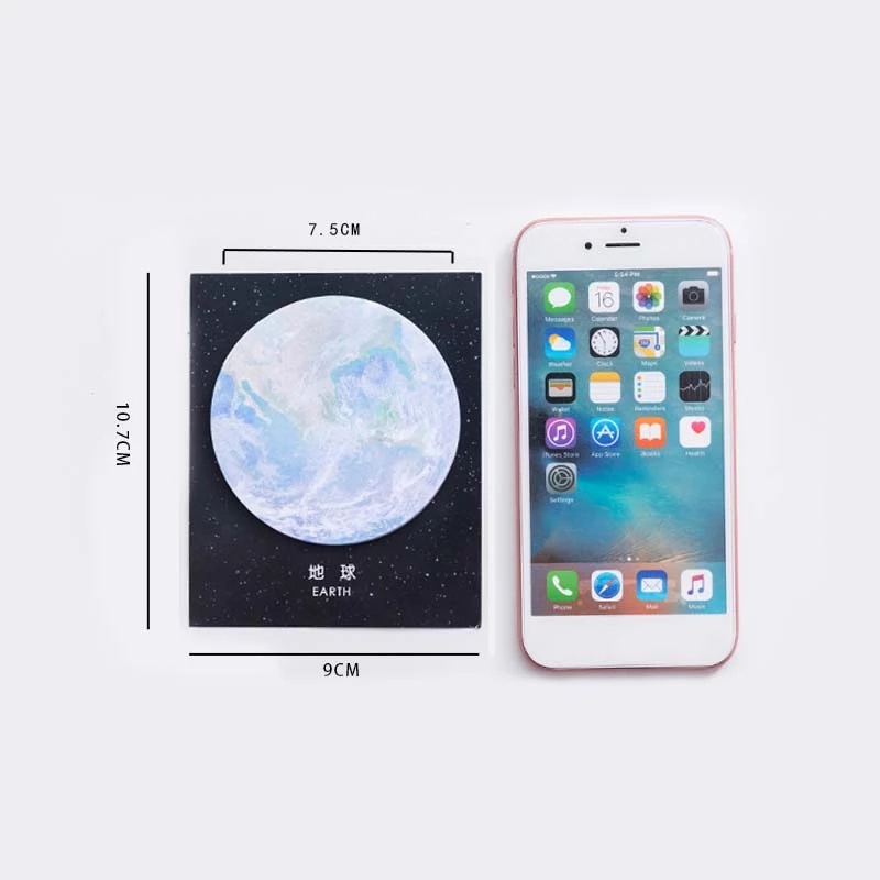 Set 3 Giấy Dán Ghi Chú Hình Hành Tinh Sáng Tạo Phong Cách Ngẫu Nhiên Cho Trường Học/Văn Phòng