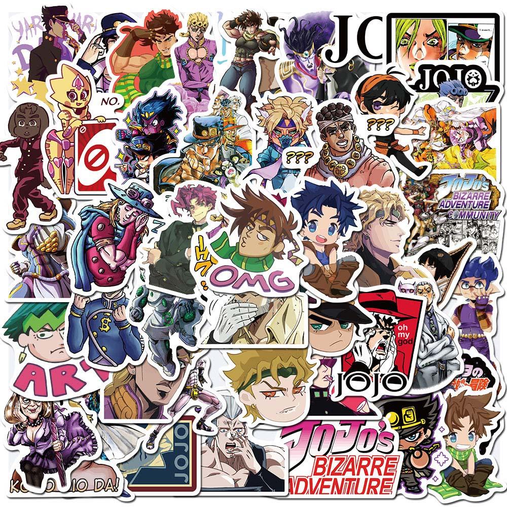 Set 50 Miếng Dán Anime MMLUCK JoJo Bizarre Adventure Trang Trí Vali Laptop Hành Lý