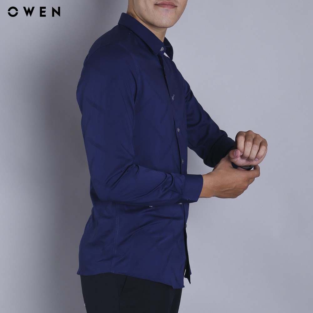 Áo sơ mi nam dài tay Owen dáng Regulafit màu xanh - AR80601D | BigBuy360 - bigbuy360.vn