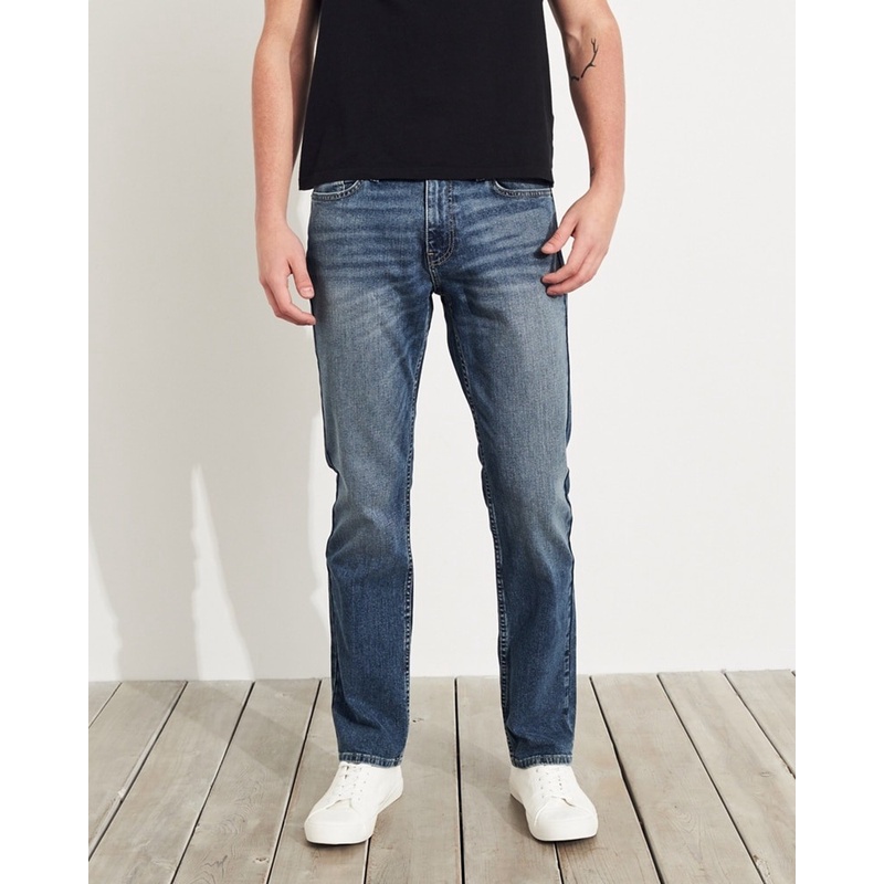 Quần jean nam Hollister HOL-US-J25 Slim Straight light medium wash