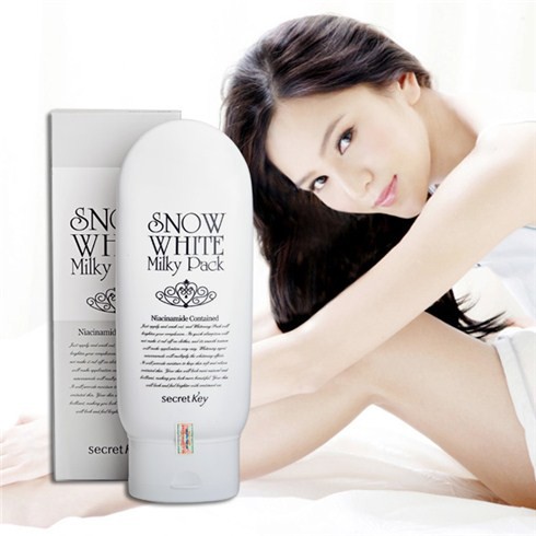 Kem Tắm Trắng Mặt và Toàn Thân Secret Key Snow White Milky Pack 200g