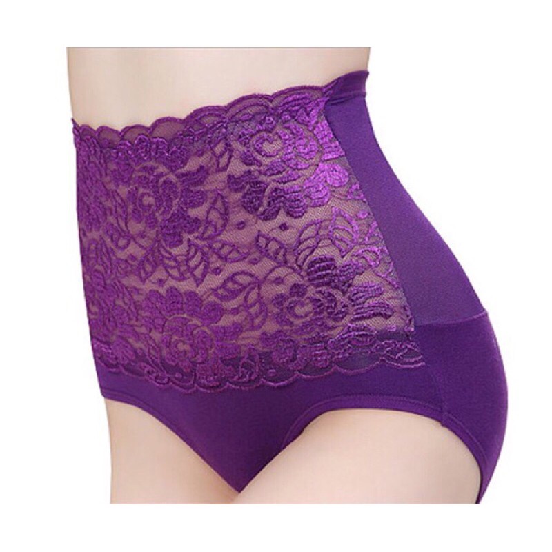 [ chọn màu ] Quần lót nữ cotton phối ren cạp cao gen bụng, quần lót định hình 2015