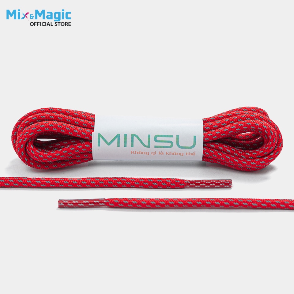[Mix&amp;Magic]Dây Giày Tròn Phản Quang Cao Cấp Chính Hãng MINSU M1601 Chuyên Dùng Cho Giày Thể Thao Sneaker Shoelace 120cm