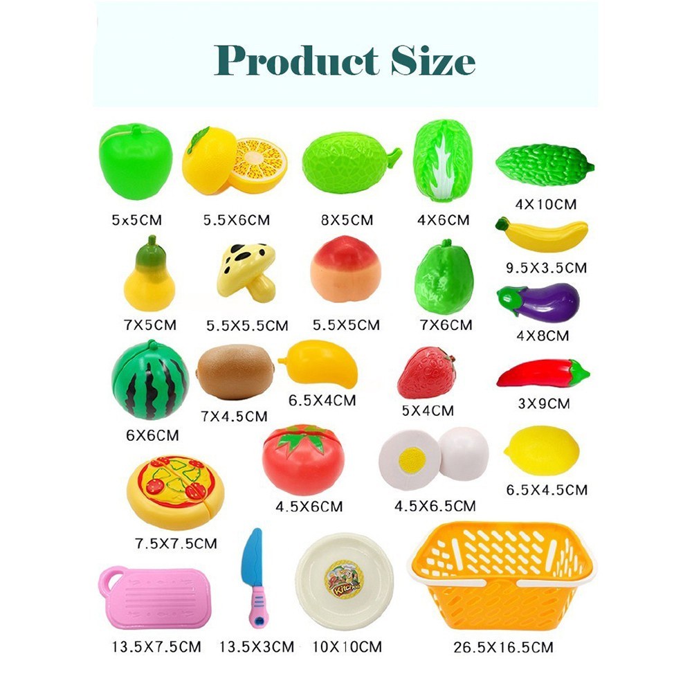 Bộ Đồ Chơi Cắt Trái Cây 37 Món Cho Bé