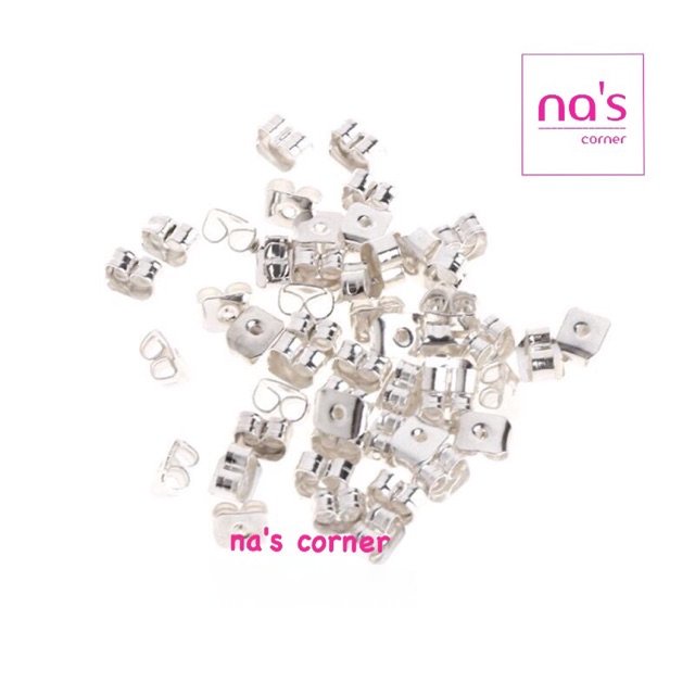 10 chốt khuyên tai mạ bạc (5 đôi)