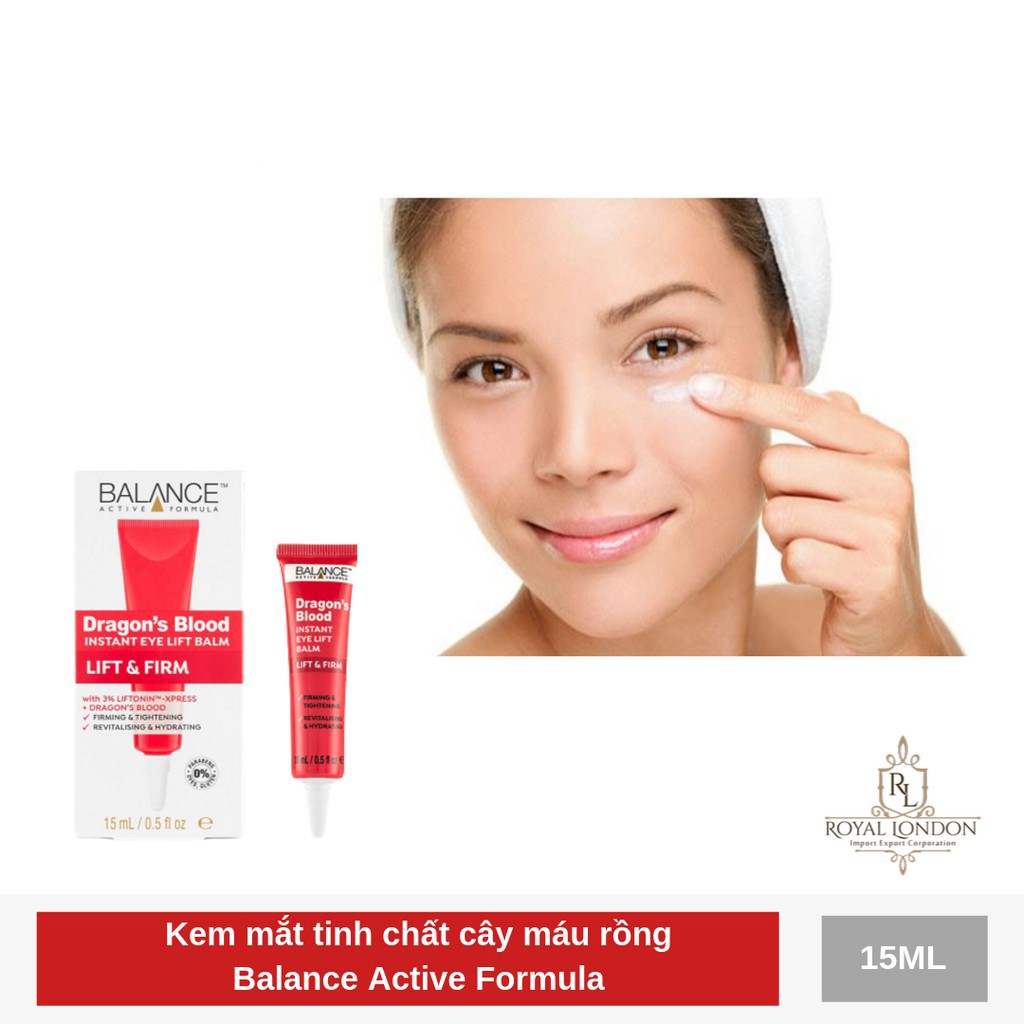 Kem Dưỡng Mắt Balance Chiết Xuất Cây Máu Rồng Giúp Căng Da Mắt Dragon's Blood Instant Eye Lift Balm 15ml - Khongcoson