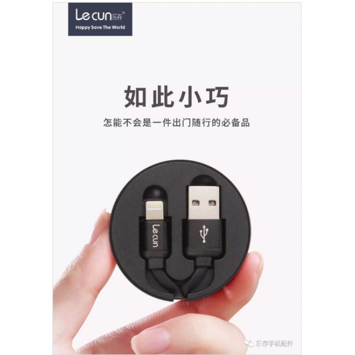 CÁP SẠC LIGHTNING DÂY DẺO RÚT LECUN TY-10