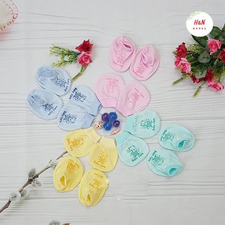 Bao tay, bao chân cotton cổ bo cho trẻ sơ sinh từ 0 - 6 tháng Gia Hân - H&N Style [Set 1 đôi bao tay + 1 đôi bao chân]