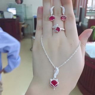 Bộ trang sức bạc hồ ly (3món bạc ta)