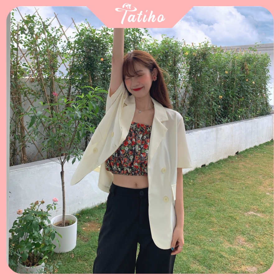 [Hàng Xịn, Giá Tốt]  Áo Vest Tay Cộc ( Áo Blazer ) Dáng Rộng Chất Mát Phong Cách Thời Trang Hottrend - Mã AK005