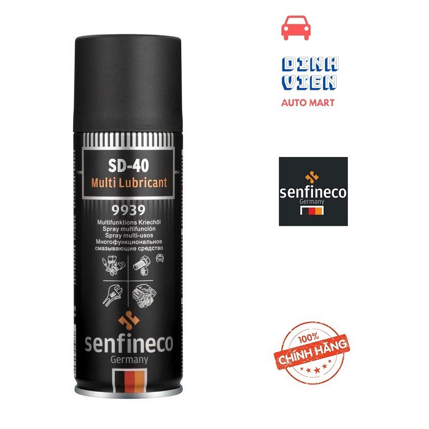 [Nên Dùng] Bôi Trơn, Làm Sạch và Bảo Vệ Bề Mặt Chi Tiết Senfineco 9939 200ML SO-40 Multi Lubricant, Hàng Đức Chính Hãng.