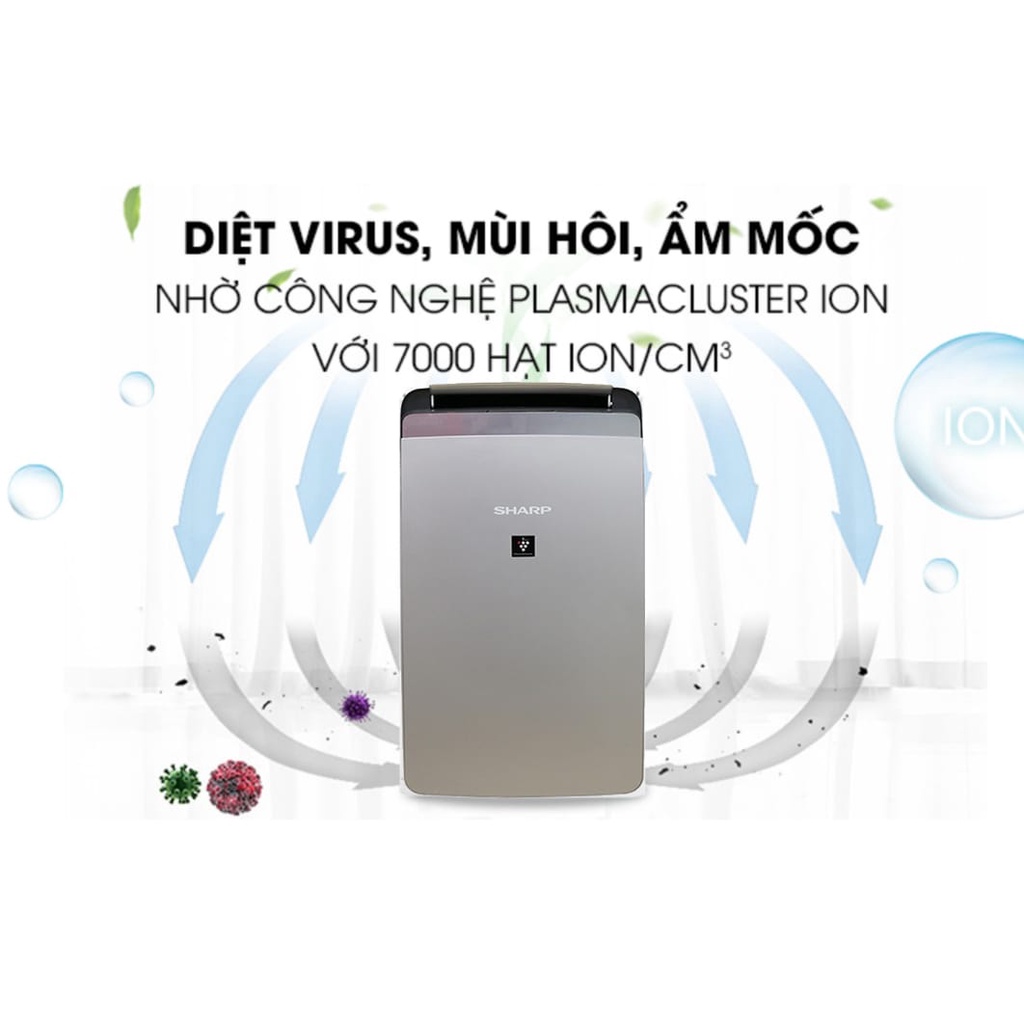Máy Lọc Không Khí Hút Ẩm SHARP DW-J27FV-S Inverter - Diện tích 67m2, Lọc sạch 99,9% vi khuẩn và các hạt bụi siêu nhỏ
