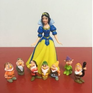 Set 8 Mô Hình Công Chúa Bạch Tuyết Và 7 Chú Lùn Dùng Trang Trí Bánh Kem