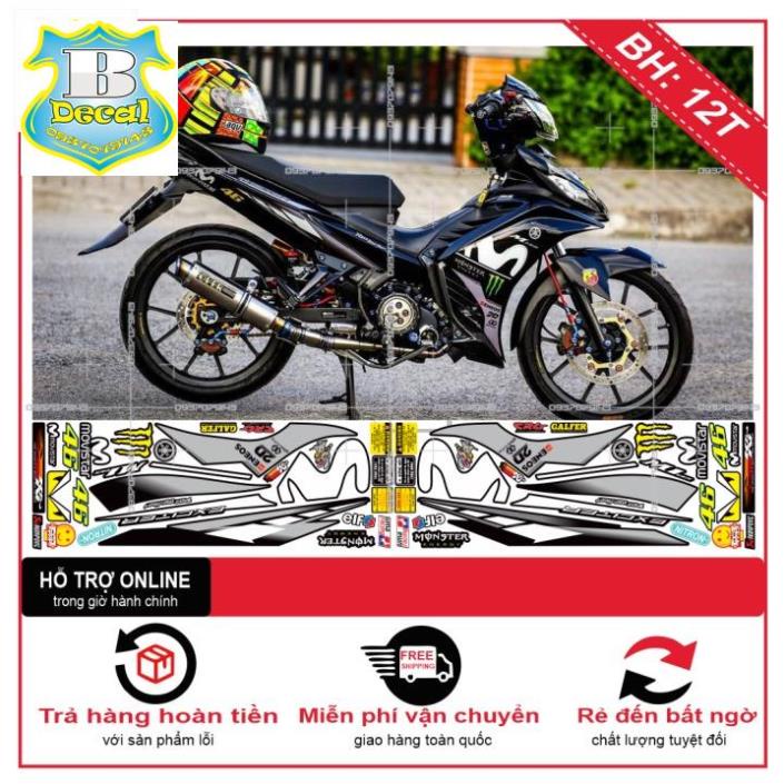 ( Quí khách vui lòng mang ra tiệm cho thợ dán ) Tem EX 2011 MOVISTAR XÁM ĐEN [Bi Decal]