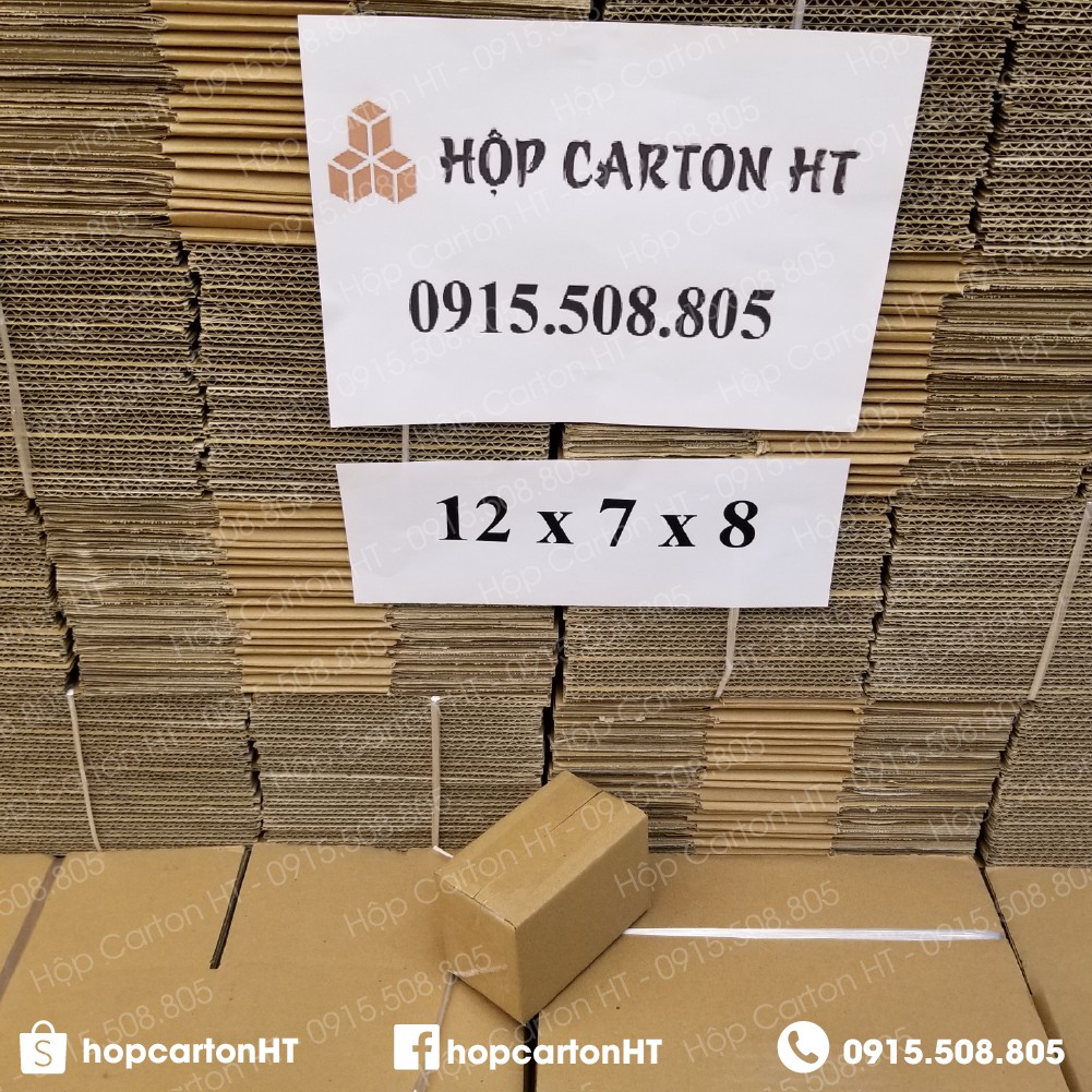 12x7x8 Hộp Carton, thùng giấy cod gói hàng, hộp bìa carton đóng hàng giá rẻ