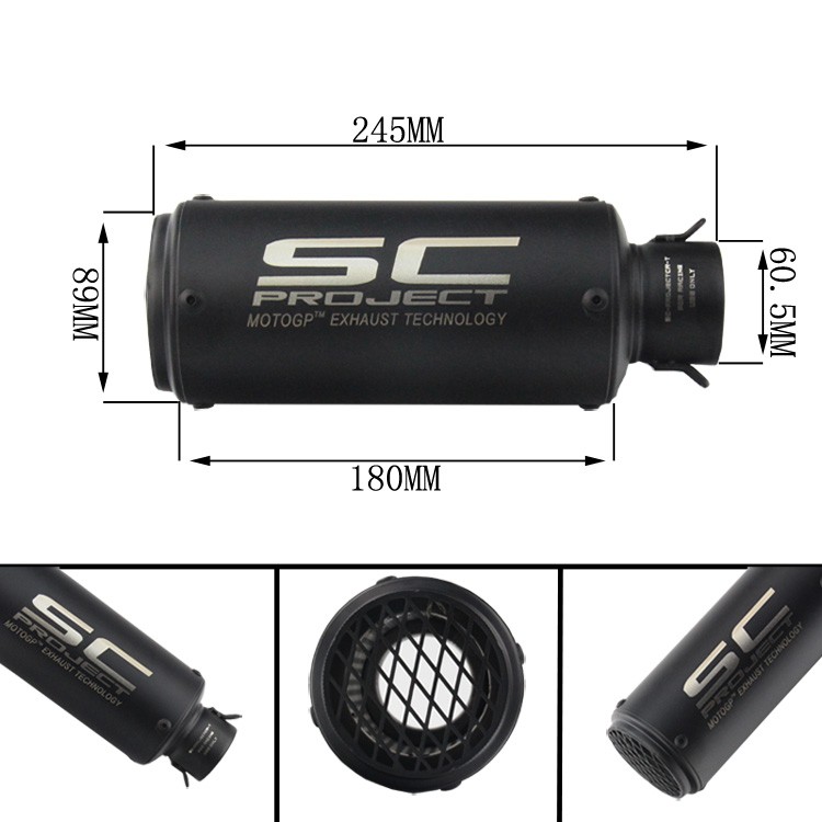 Ống Xả Nhiệt 51mm/60mm Bằng Sợi Carbon Cho Xe Mô Tô