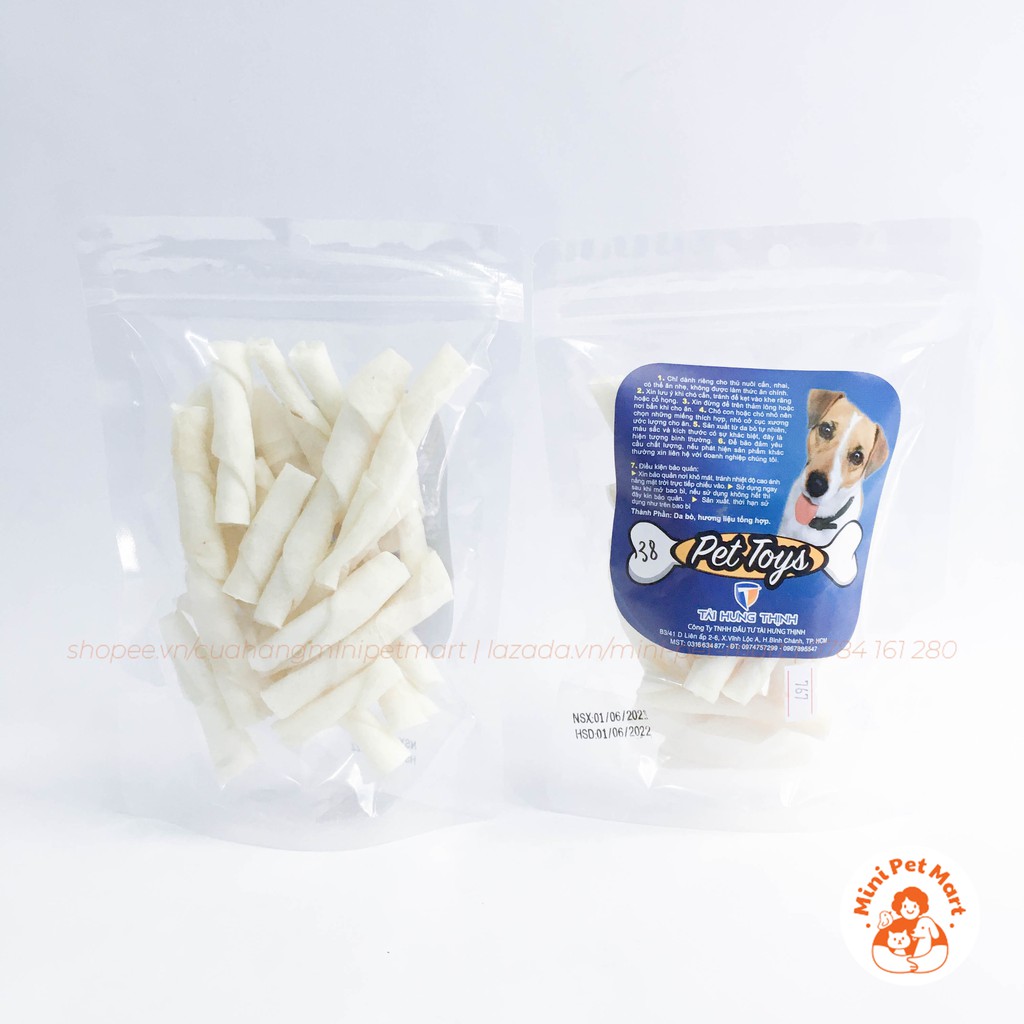 Xương gặm da bò TÀI HƯNG THỊNH 767 (100g) - bánh xương, snack, bánh thưởng, xương gặm cho chó