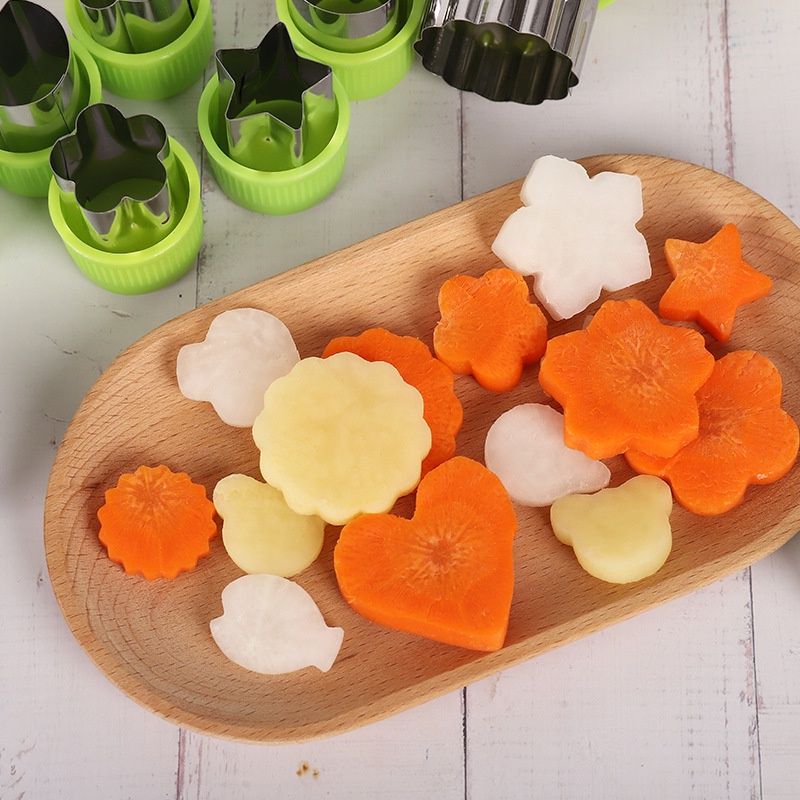 Bộ 12 Khuôn Cắt Bánh Quy, Trái Cây, Rau Củ, Được Làm Từ Thép Không Gỉ, Dùng Trong
