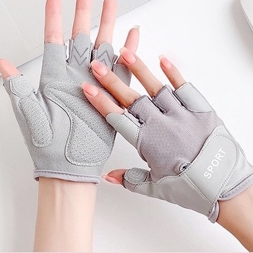 Găng tay tập gym nữ cụt ngón cao cấp, bao tay tập gym, tập tạ, hít xà đơn, đạp xe GT03