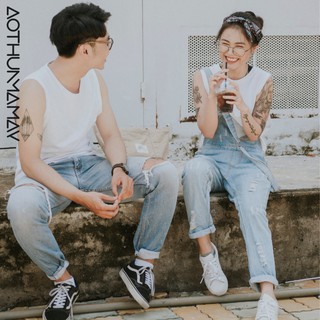 Áo TankTop Trắng Mạ May
