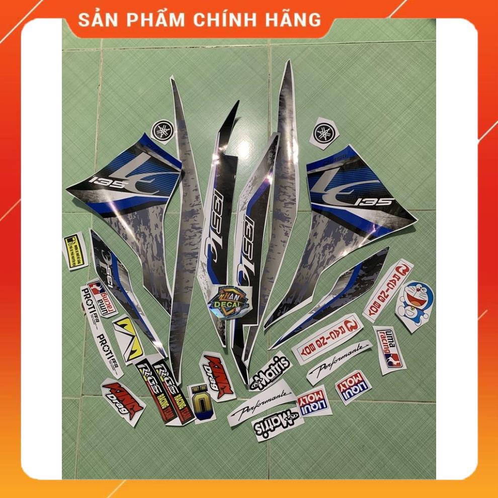 Tem exciter 135 LC v6 xanh cao cấp - không bay màu