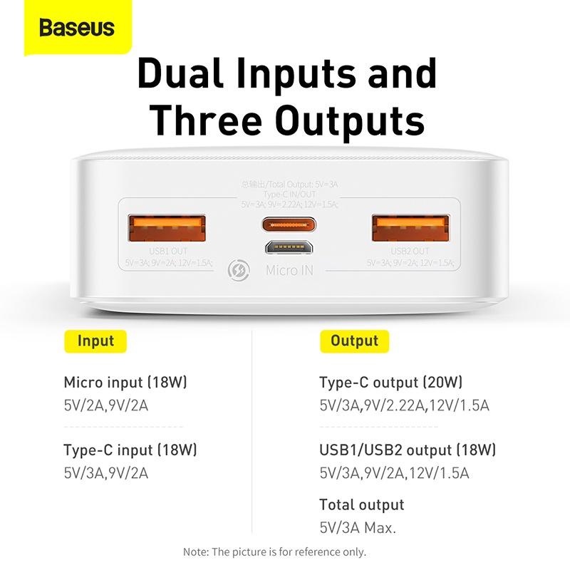 Sạc dự phòng Baseus Bipow Digital Display Power 15-20W dung lượng pin 10000mAh/20000mAh/30000mAh