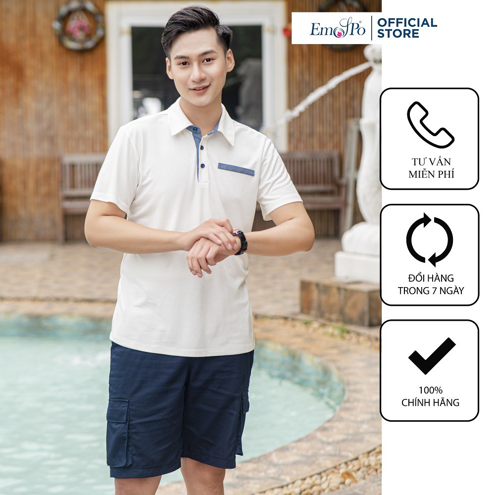 Áo Polo nam cổ bẻ vải thun cotton cao cấp, chuẩn form, sang trọng lịch sự màu trắng, đen ATS0473 - 𝗘𝗠𝗦𝗣𝗢