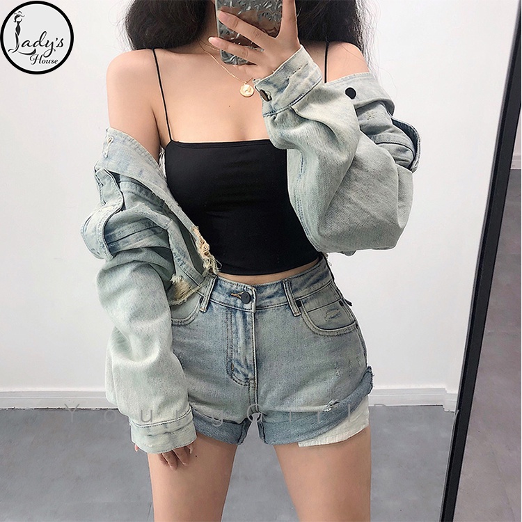 Áo 2 Dây Cotton Croptop Dáng Ôm Sợi Bún Không Đệm Kiểu Co Giãn Tốt Nữ Thoáng "ÁO 2 DÂY" | BigBuy360 - bigbuy360.vn