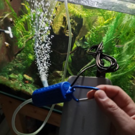 Máy sủi oxy mini siêu êm máy sục oxi bể cá cảnh bơm khí khi đi câu hồ cá, kết nối USB loại tốt khí mạnh