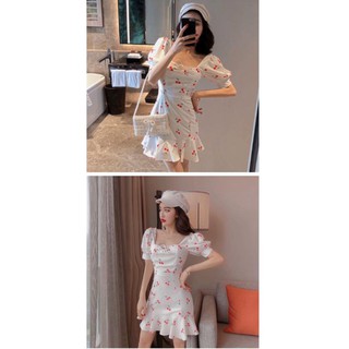 Đầm cherry đỏ loại 1 có đệm ngực (kèm ảnh thật xịn xò)
