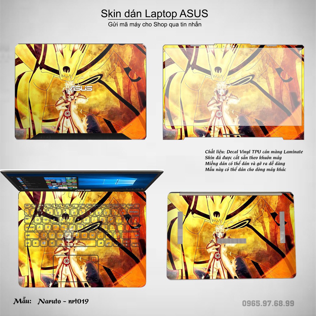 Skin dán Laptop Asus in hình Naruto (inbox mã máy cho Shop)