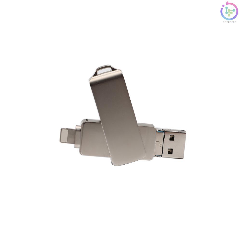 PCER USB Flash Drive 3 in 1 Lightning/Micro USB/USB 2.0 for iPhone iPad Mini Memory Stick 16GB 32GB 