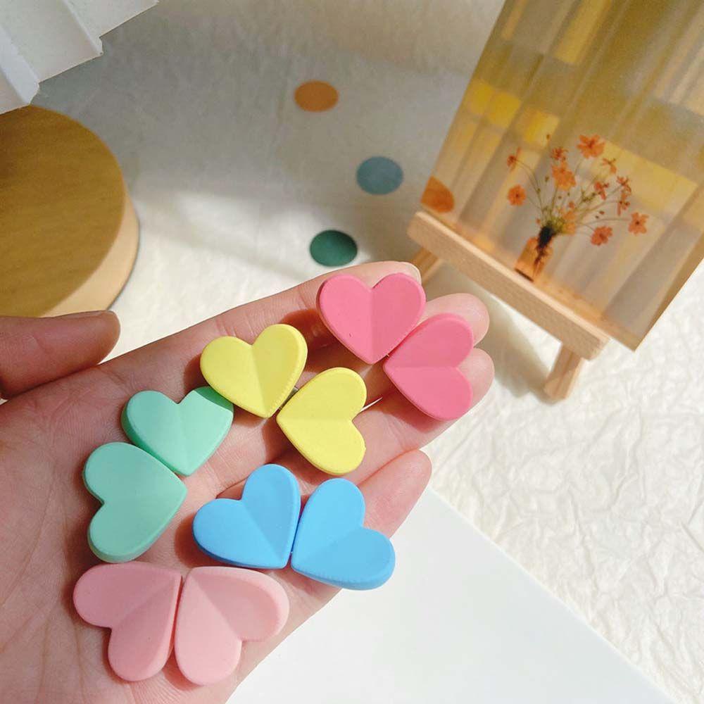 Kẹp Tóc Hình Trái Tim Màu Sắc Ngọt Ngào Phong Cách Hàn Quốc WMES15H