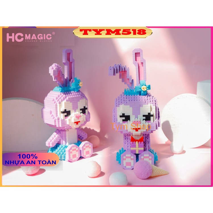 Le.go thỏ tím Stella Lou đồ chơi xếp hình lắp ráp nano 3d cho bé nanoblocks