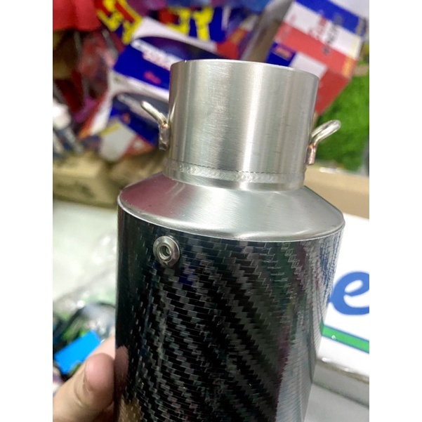 Lon Pô Leovince Bạc + Carbon hàng AT racing chuẩn loại 1